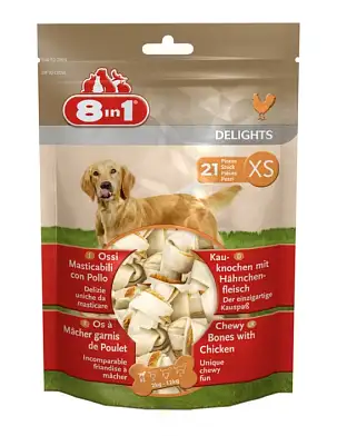 8in1 DELIGHTS XS лакомство для собак мелких пород косточки с куриным мясом