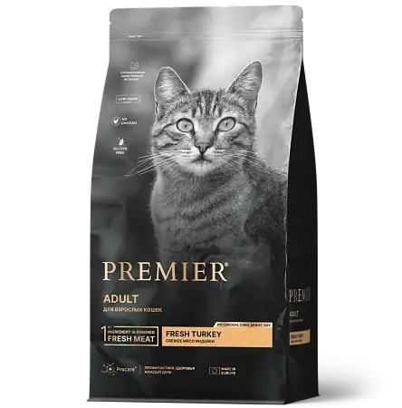 Купить premier сухой корм для взрослых кошек с индейкой