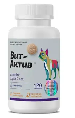Вит-Актив мультикомпонентная кормовая добавка для пожилых собак